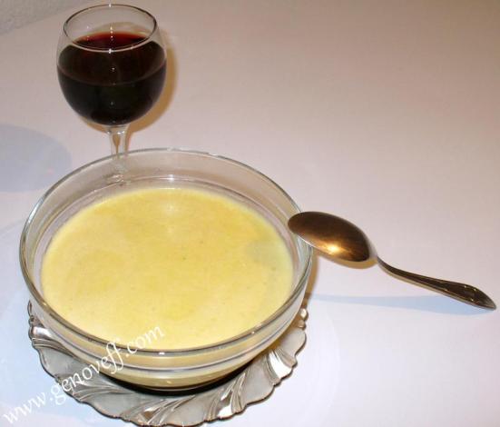 крем супа и червено вино